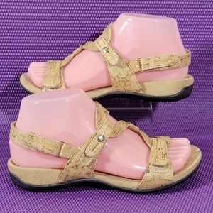 Vionic Paros Gold Cork Backstrap Sandals - Size 5